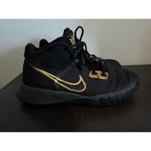 Nike Kyrie Flytrap Basketball Shoes Kids boys 3.5 Y Black Gold Mid Top Sneakers